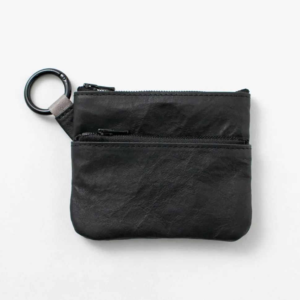 SENTI / Dyneema Leather Double Zipper Pouch