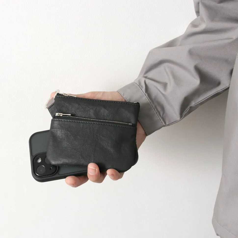 SENTI / Dyneema Leather Double Zipper Pouch