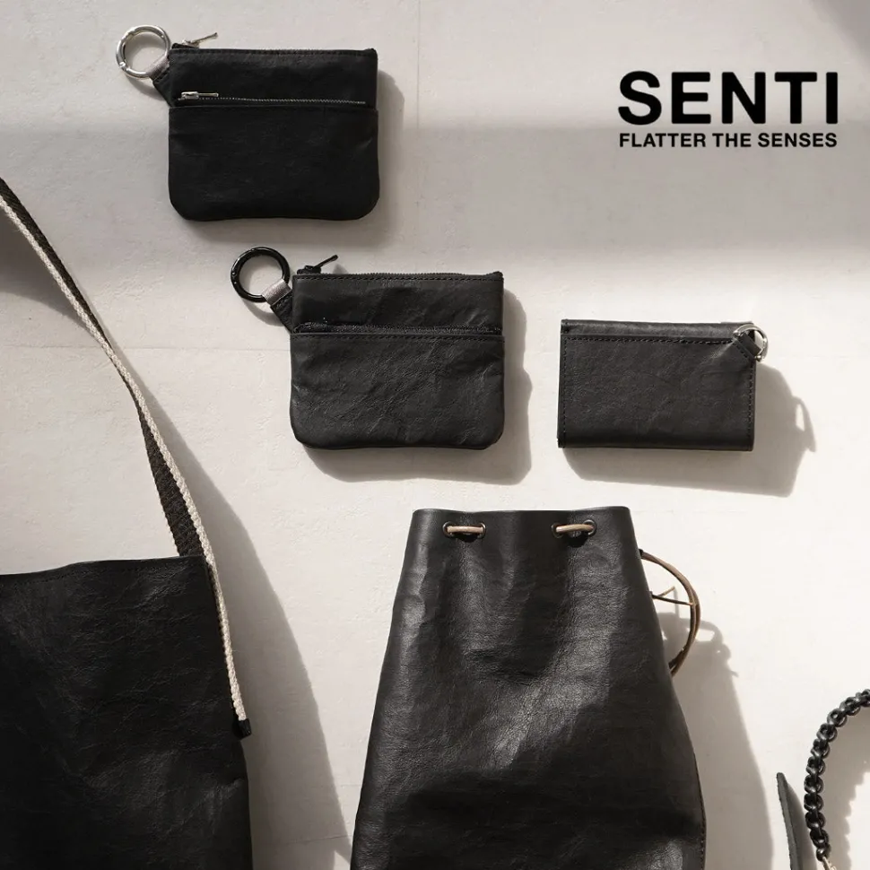 SENTI / Dyneema Leather Double Zipper Pouch