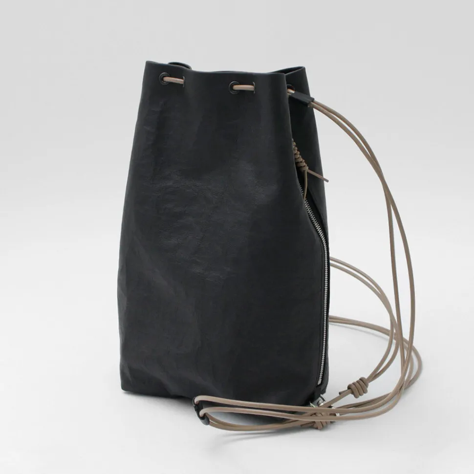 SENTI / Dyneema Leather Drawstring Bag L