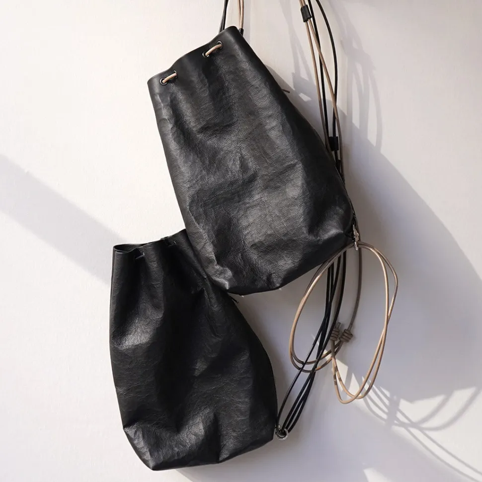 SENTI / Dyneema Leather Drawstring Bag L