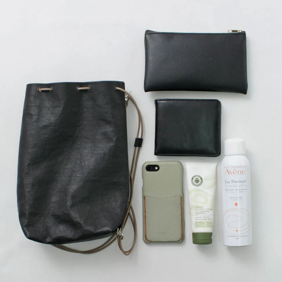 SENTI / Dyneema Leather Drawstring Bag L