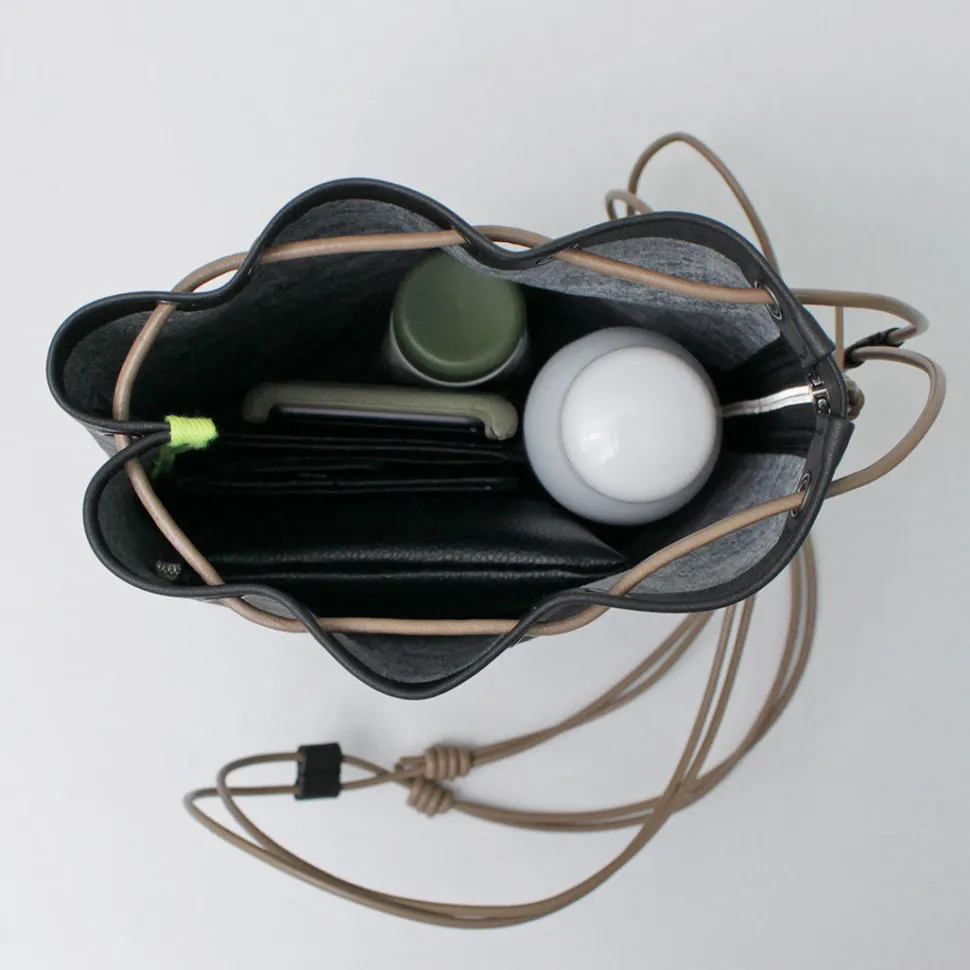 SENTI / Dyneema Leather Drawstring Bag L