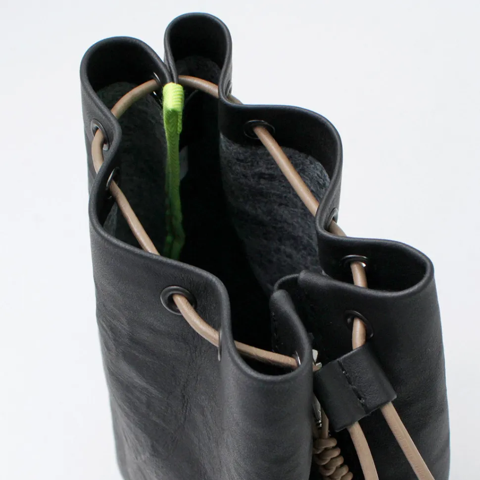 SENTI / Dyneema Leather Drawstring Bag L