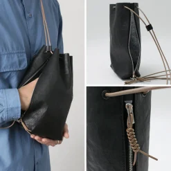 SENTI / Dyneema Leather Drawstring Bag L