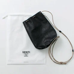 SENTI / Dyneema Leather Drawstring Bag L