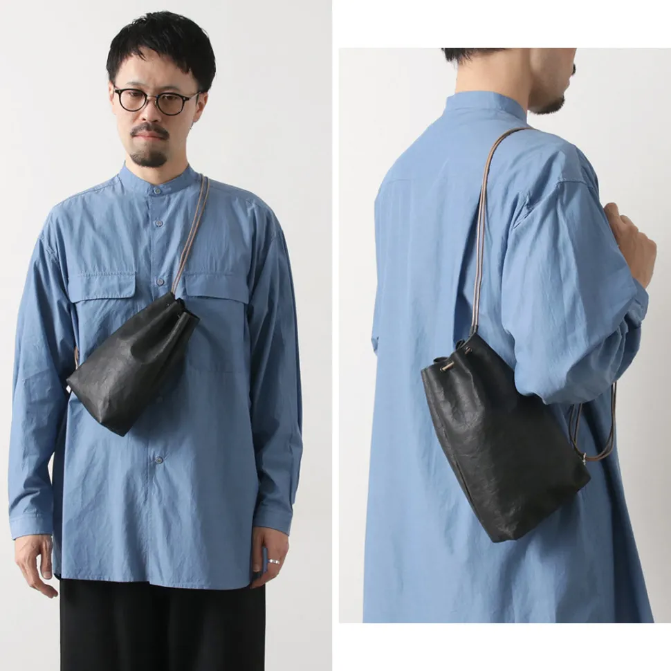 SENTI / Dyneema Leather Drawstring Bag L