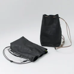 SENTI / Dyneema Leather Drawstring Bag L