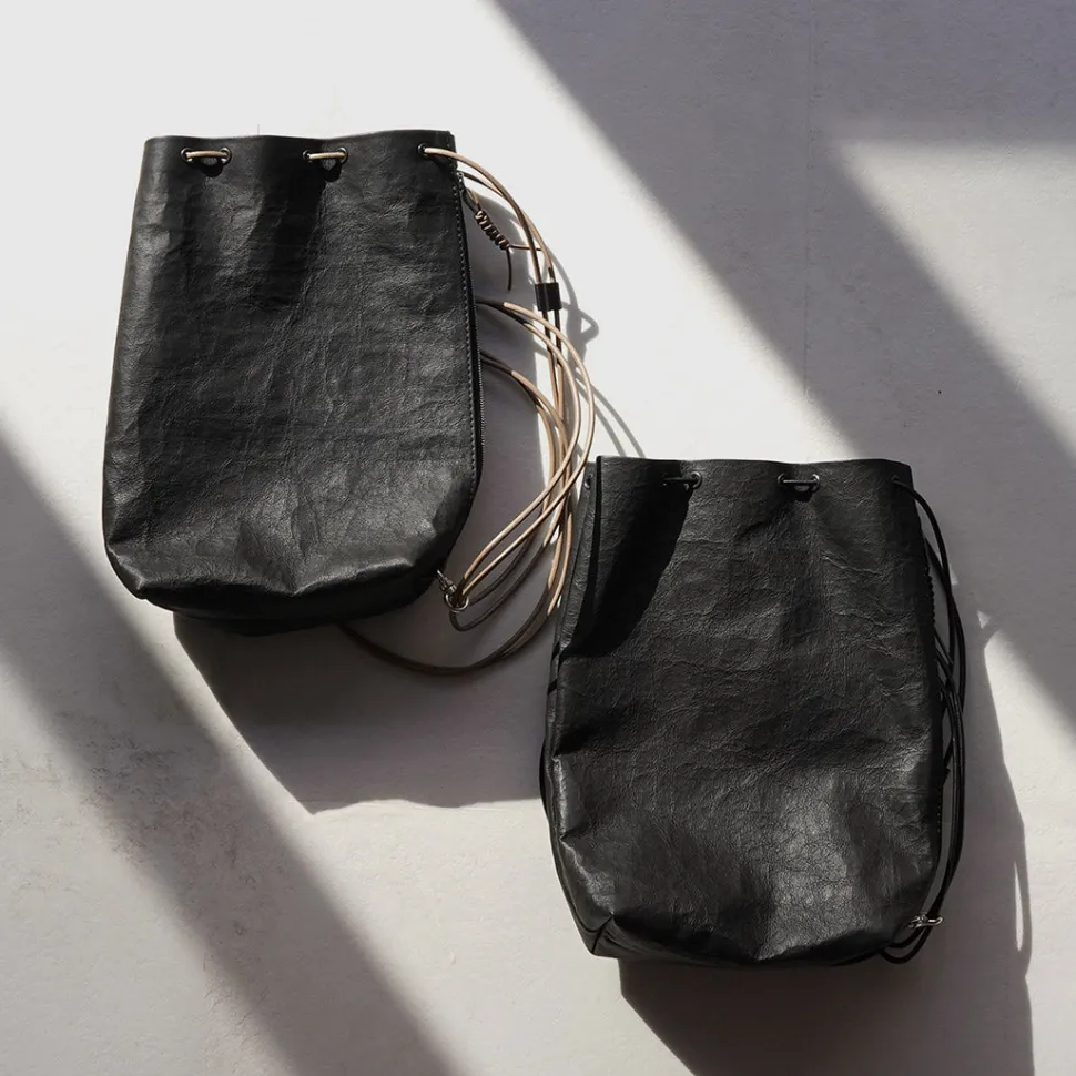 SENTI / Dyneema Leather Drawstring Bag L