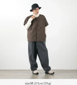 SLOW HANDS / Back Satin Poofy Tuck Pants