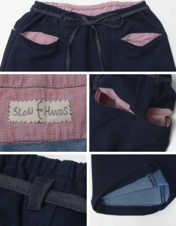 SLOW HANDS / Denim Stretch Pile Wandering Pants