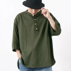 SLOW HANDS / Henry Neck Combi T-Shirt