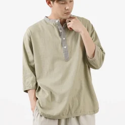 SLOW HANDS / Henry Neck Combi T-Shirt