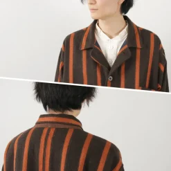 SLOW HANDS / Old School Stripe Loose Fit Coverall Coat