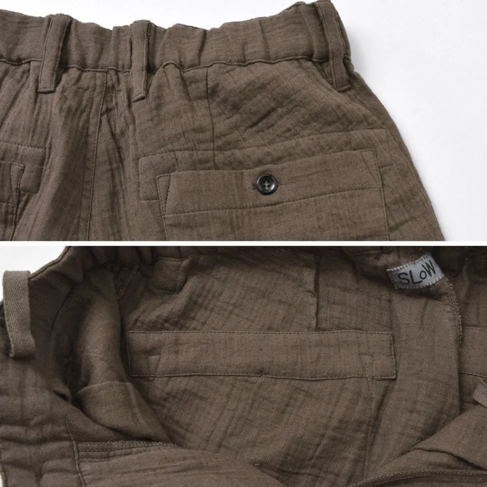 SLOW HANDS / Triple gauze tuck work trousers