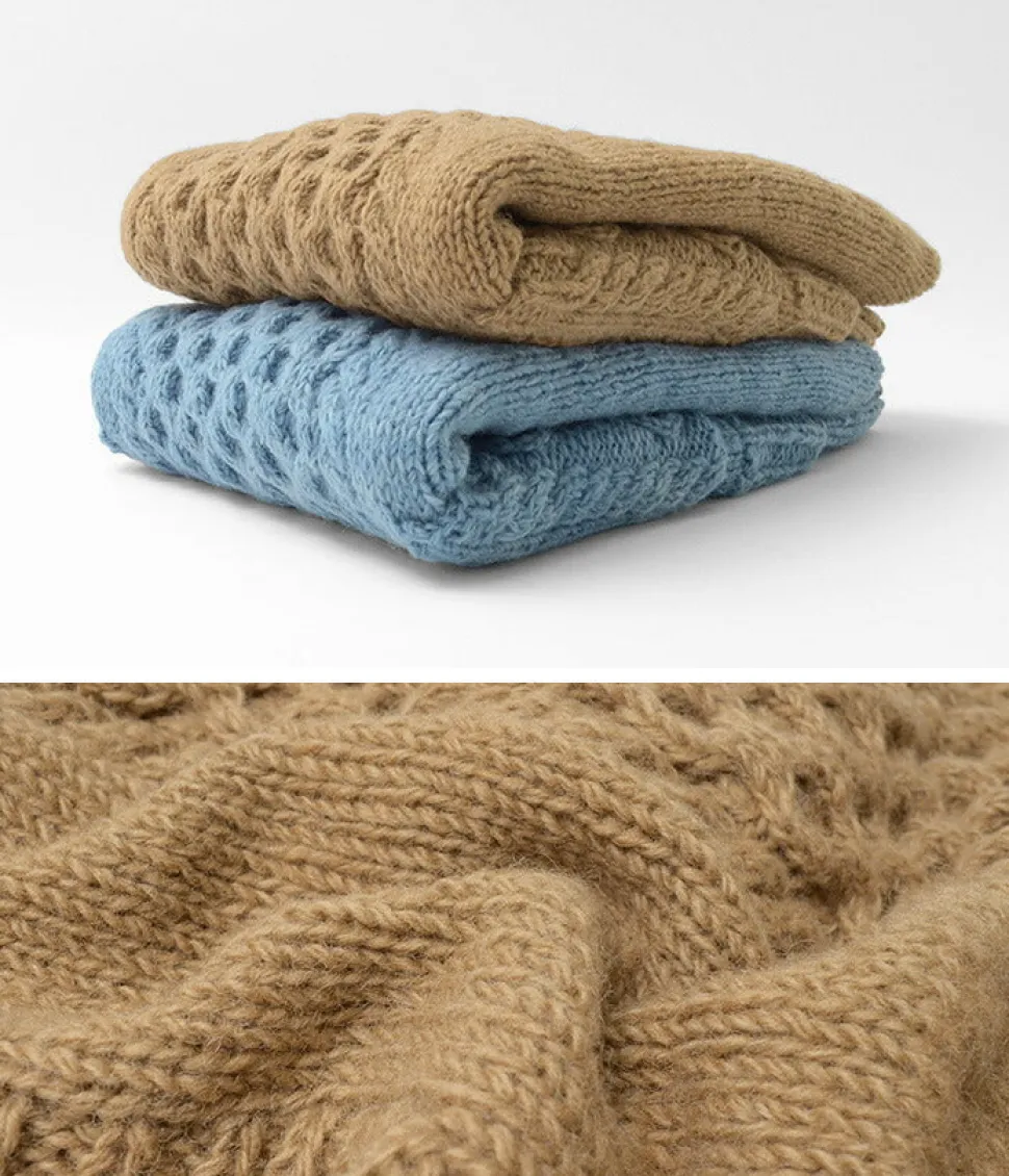 SLOW HANDS / Vegetable Dye Aran Drop Shoulder Knit Vest