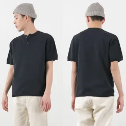 SOGLIA / Cotton Fitted Seamless Henry Neck Knit Tee