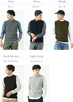 SOGLIA / LANDNOAH British Wool Crew Neck Knitted Vest