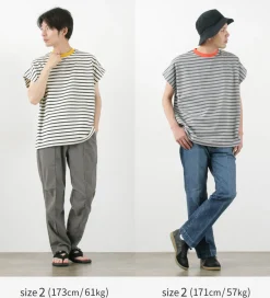 SOGLIA / Open End French Sleeve T-Shirt Striped