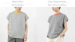 SOGLIA / Open End French Sleeve T-Shirt Striped