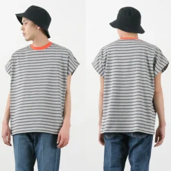 SOGLIA / Open End French Sleeve T-Shirt Striped