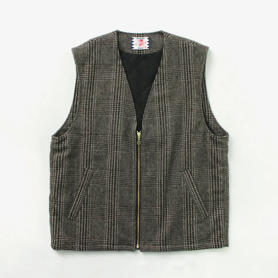 SON OF THE CHEESE / Check Wool Vest