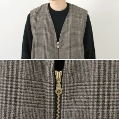 SON OF THE CHEESE / Check Wool Vest