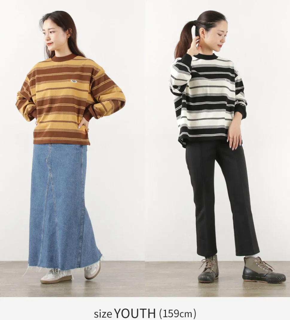 THE FOX / Fox Striped Crew Neck Long Sleeve T-Shirt