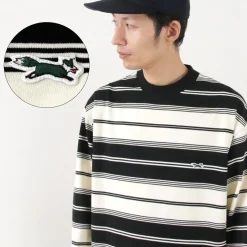 THE FOX / Fox Striped Crew Neck Long Sleeve T-Shirt