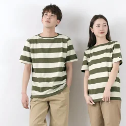 TIEASY / HDCS Boat neck S/S wide stripe basque shirt