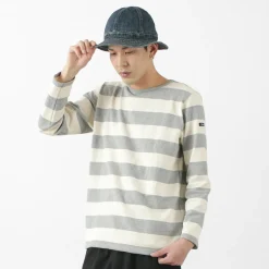 TIEASY / HDCS Boat neck wide stripe basque shirt