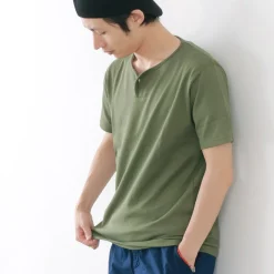 TIEASY / Summer Knits Henley Short Sleeve T-shirt