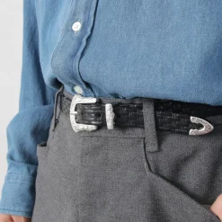 TORY LEATHER / 3/4 inch Western Belt Basket Weave