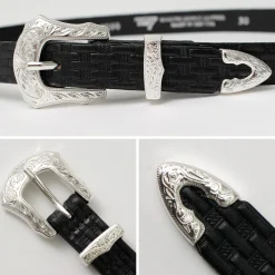 TORY LEATHER / 3/4 inch Western Belt Basket Weave