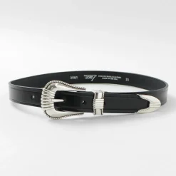 TORY LEATHER / 3 Piece Silver Buckle Belt