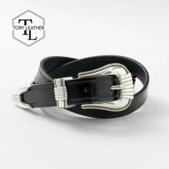 TORY LEATHER / 3 Piece Silver Buckle Belt