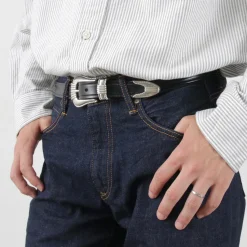 TORY LEATHER / 3 Piece Silver Buckle Belt