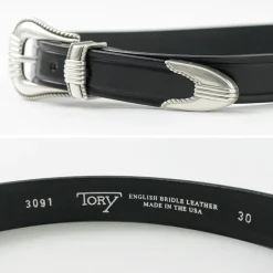 TORY LEATHER / 3 Piece Silver Buckle Belt
