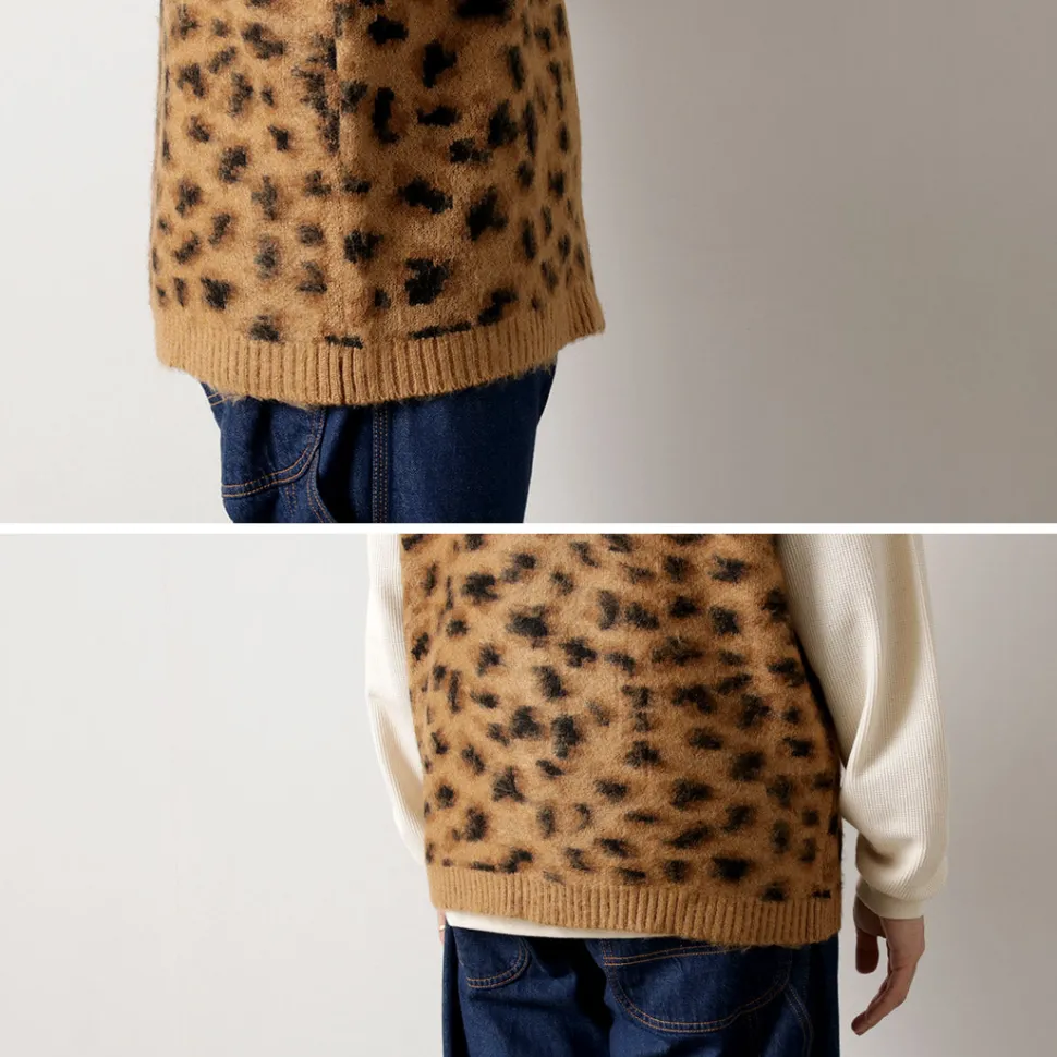 TOWN CRAFT / Shaggy Vintage Pattern Zipped Vest