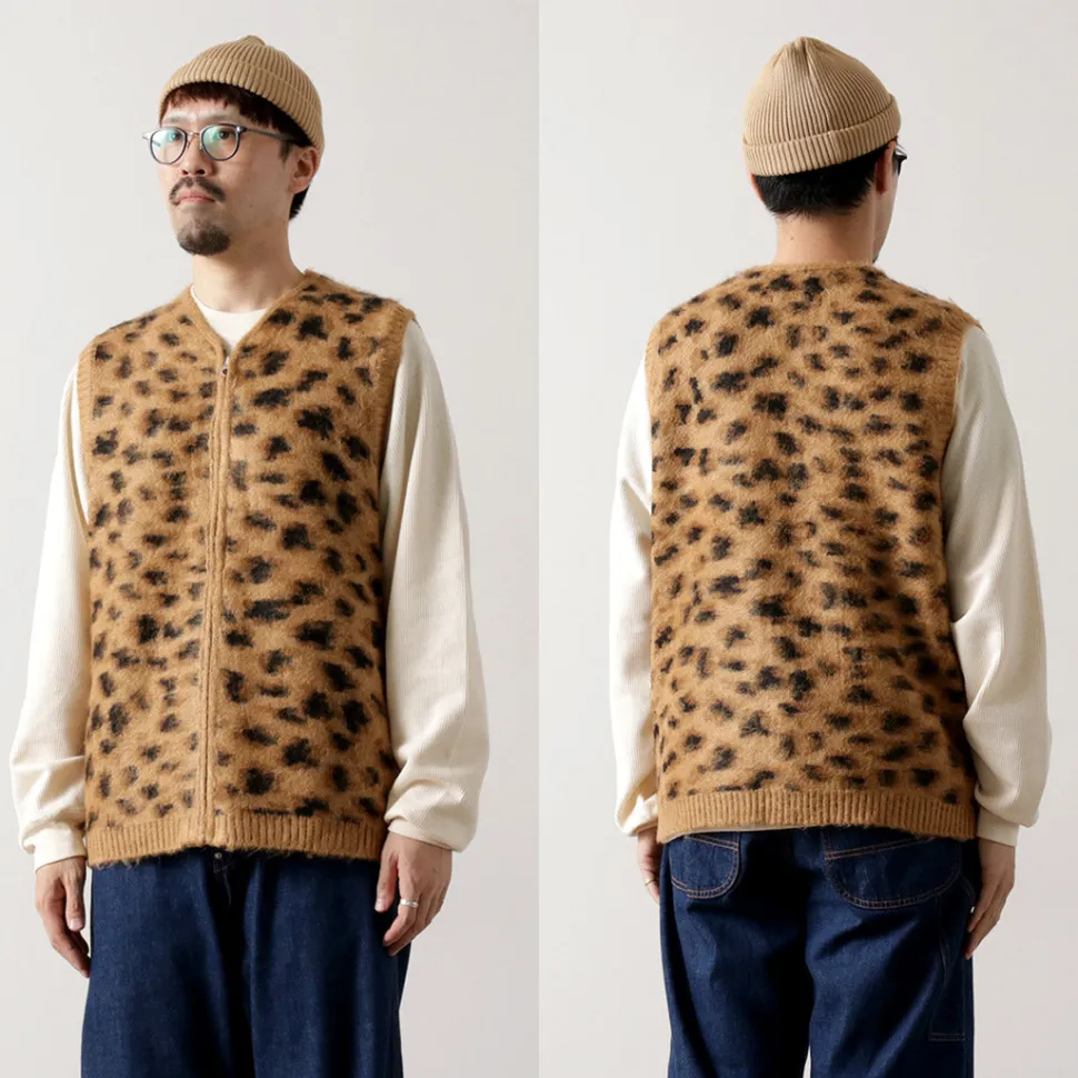 TOWN CRAFT / Shaggy Vintage Pattern Zipped Vest