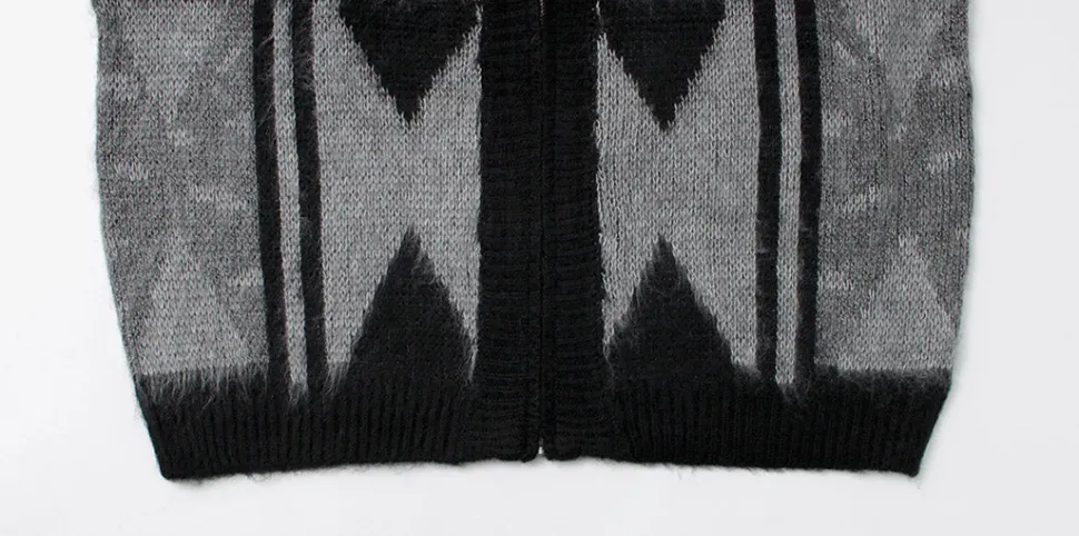 TOWN CRAFT / Vintage Jacquard Zip Cardigan