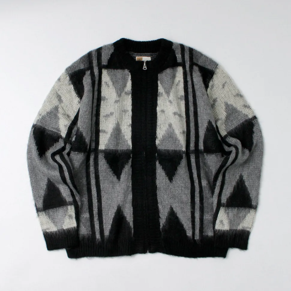 TOWN CRAFT / Vintage Jacquard Zip Cardigan
