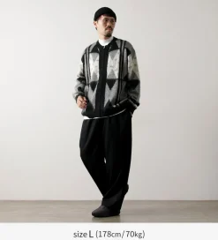 TOWN CRAFT / Vintage Jacquard Zip Cardigan