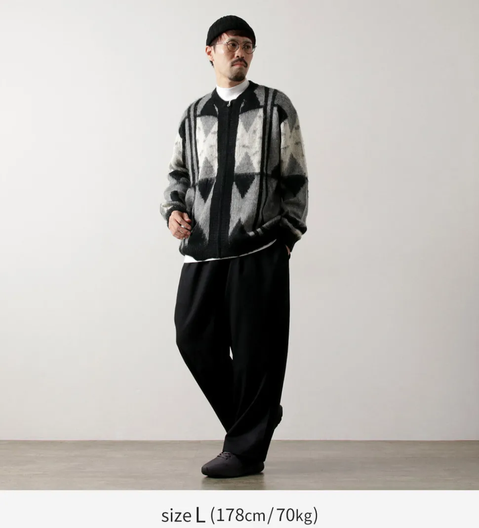 TOWN CRAFT / Vintage Jacquard Zip Cardigan