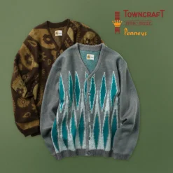 TOWN CRAFT / Vintage Pattern Shaggy Cardigan