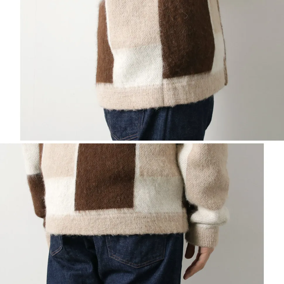 UNDYED / Jacquard Blush Cardigan Andaid Superfine Peruvian Alpaca