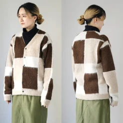 UNDYED / Jacquard Blush Cardigan Andaid Superfine Peruvian Alpaca