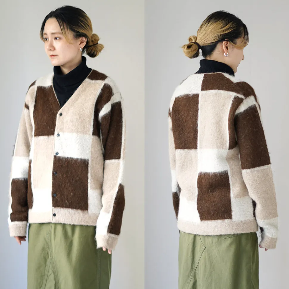 UNDYED / Jacquard Blush Cardigan Andaid Superfine Peruvian Alpaca