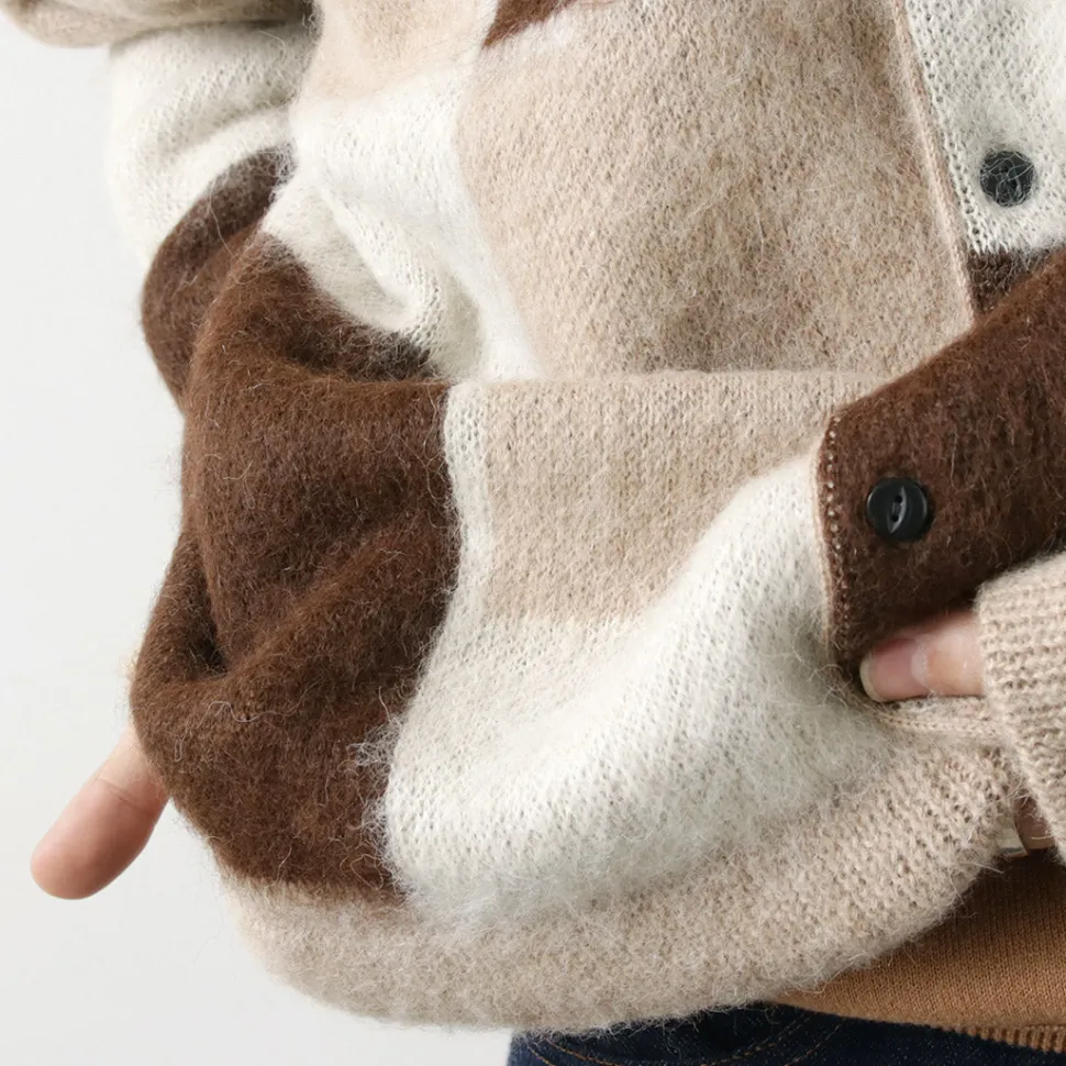 UNDYED / Jacquard Blush Cardigan Andaid Superfine Peruvian Alpaca