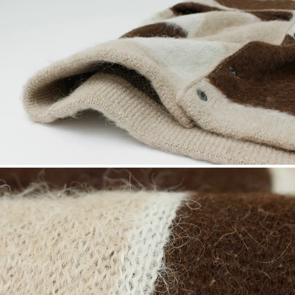 UNDYED / Jacquard Blush Cardigan Andaid Superfine Peruvian Alpaca